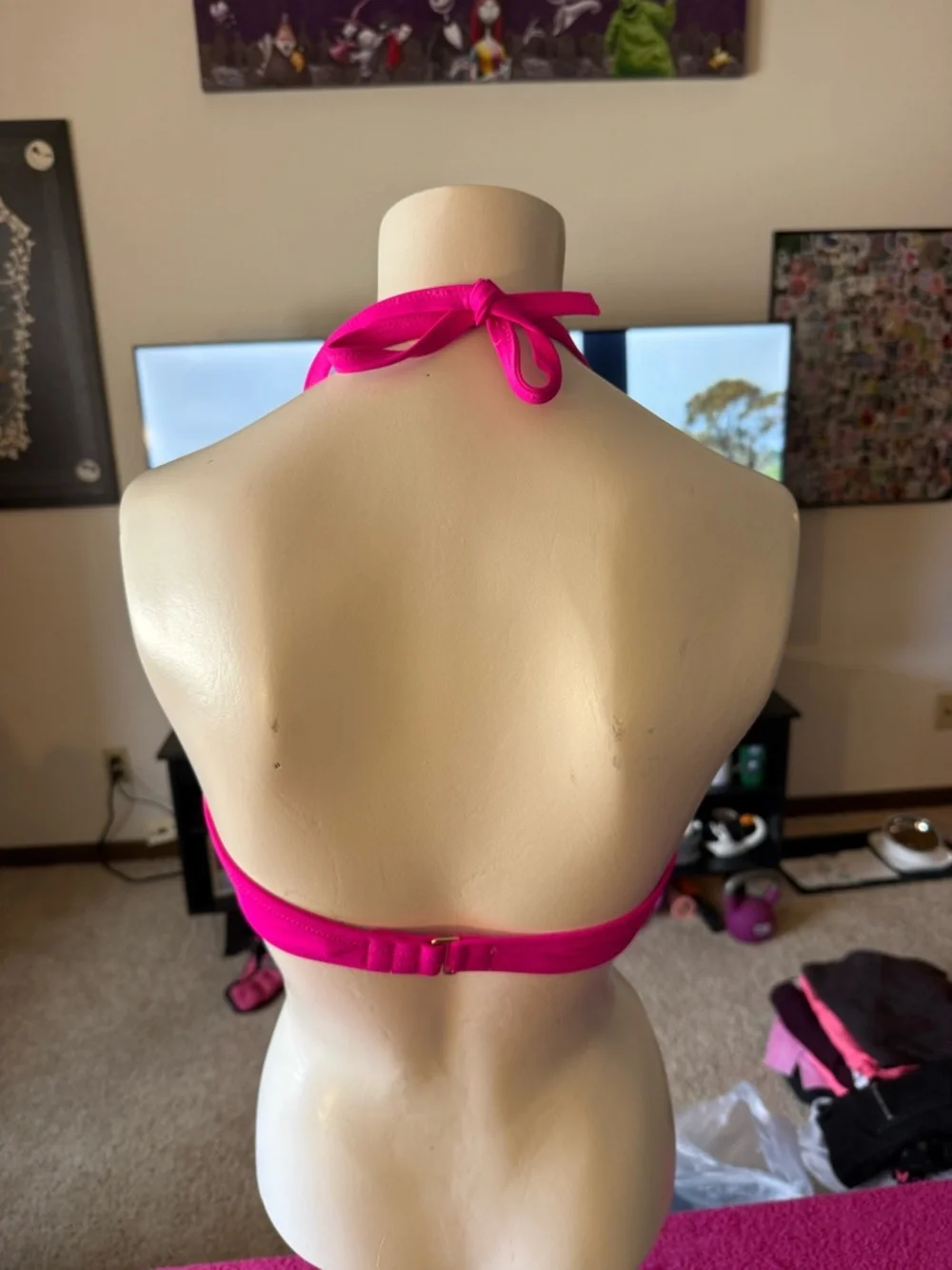 Victoria's Secret Hot Pink Ruffle Halter Bikini Top - Picture 7 of 10